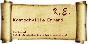 Kratochvilla Erhard névjegykártya